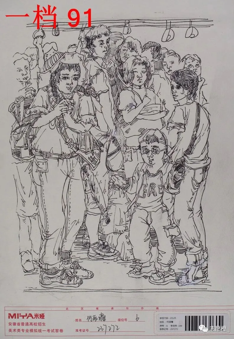 【安徽省】2024届美术模拟考试!速写还有很大进步空间!附高分卷点评! 第157张