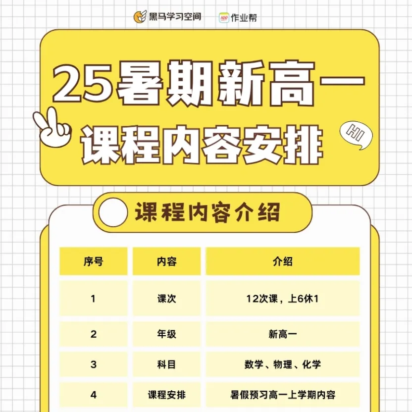 中考不是终点,高一才是分水岭|作业帮・黑马学习空间2026新高一数理化衔接班正式招生! 第14张
