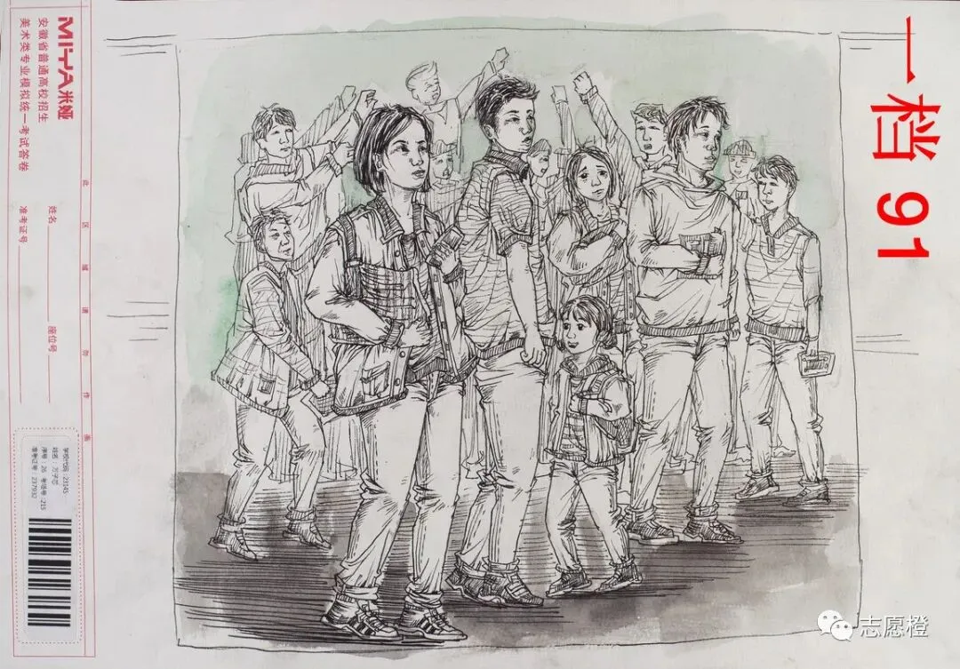 【安徽省】2024届美术模拟考试!速写还有很大进步空间!附高分卷点评! 第165张