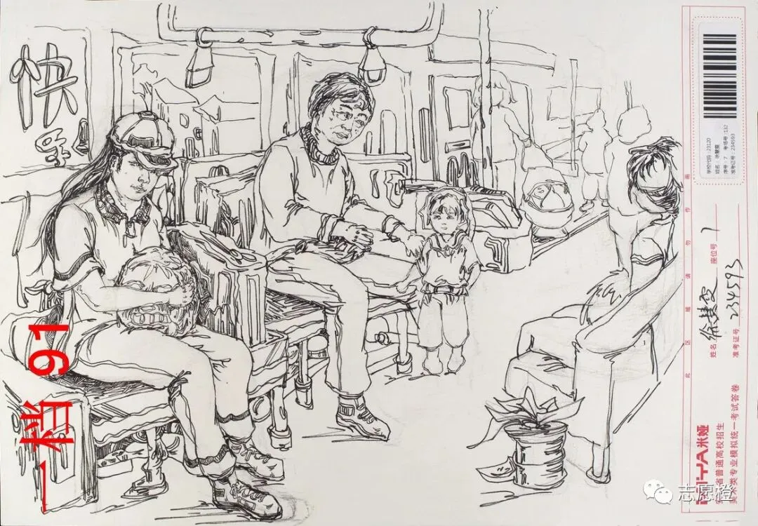 【安徽省】2024届美术模拟考试!速写还有很大进步空间!附高分卷点评! 第169张