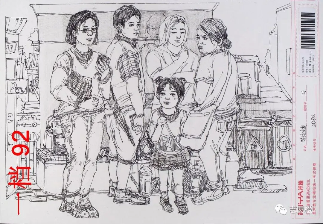 【安徽省】2024届美术模拟考试!速写还有很大进步空间!附高分卷点评! 第173张