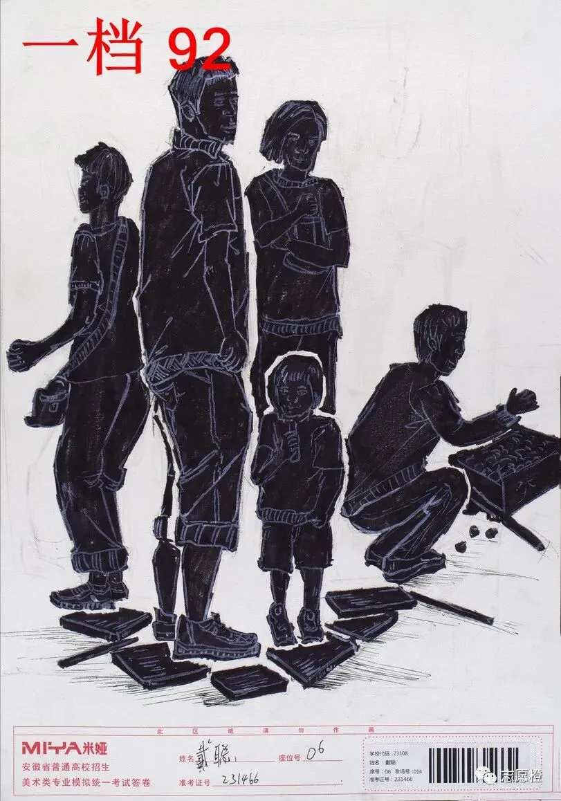 【安徽省】2024届美术模拟考试!速写还有很大进步空间!附高分卷点评! 第175张