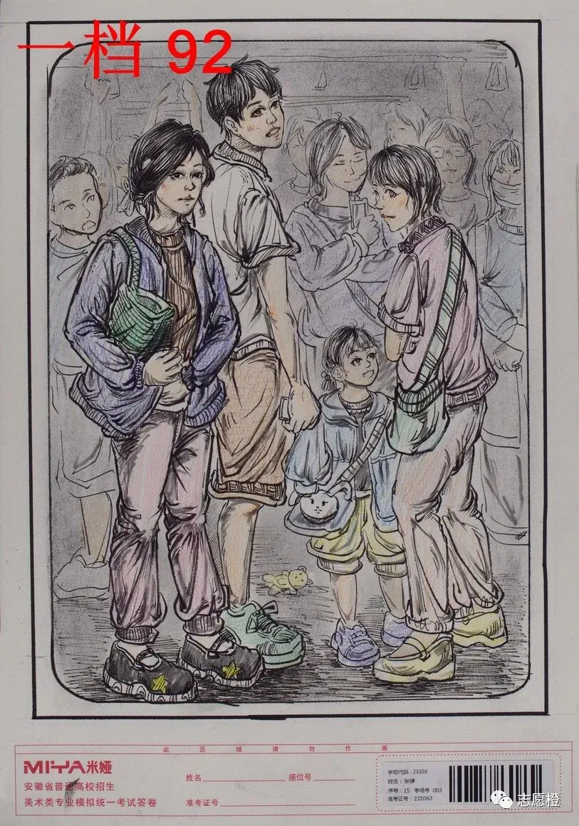 【安徽省】2024届美术模拟考试!速写还有很大进步空间!附高分卷点评! 第191张