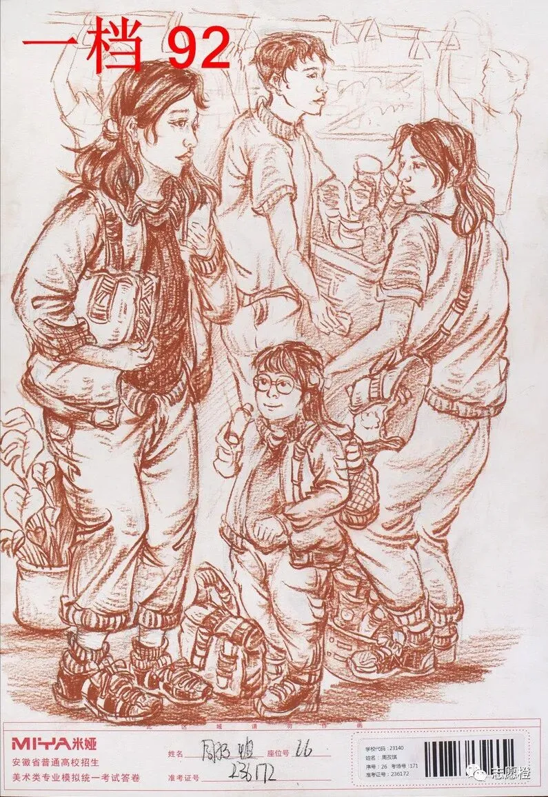 【安徽省】2024届美术模拟考试!速写还有很大进步空间!附高分卷点评! 第192张