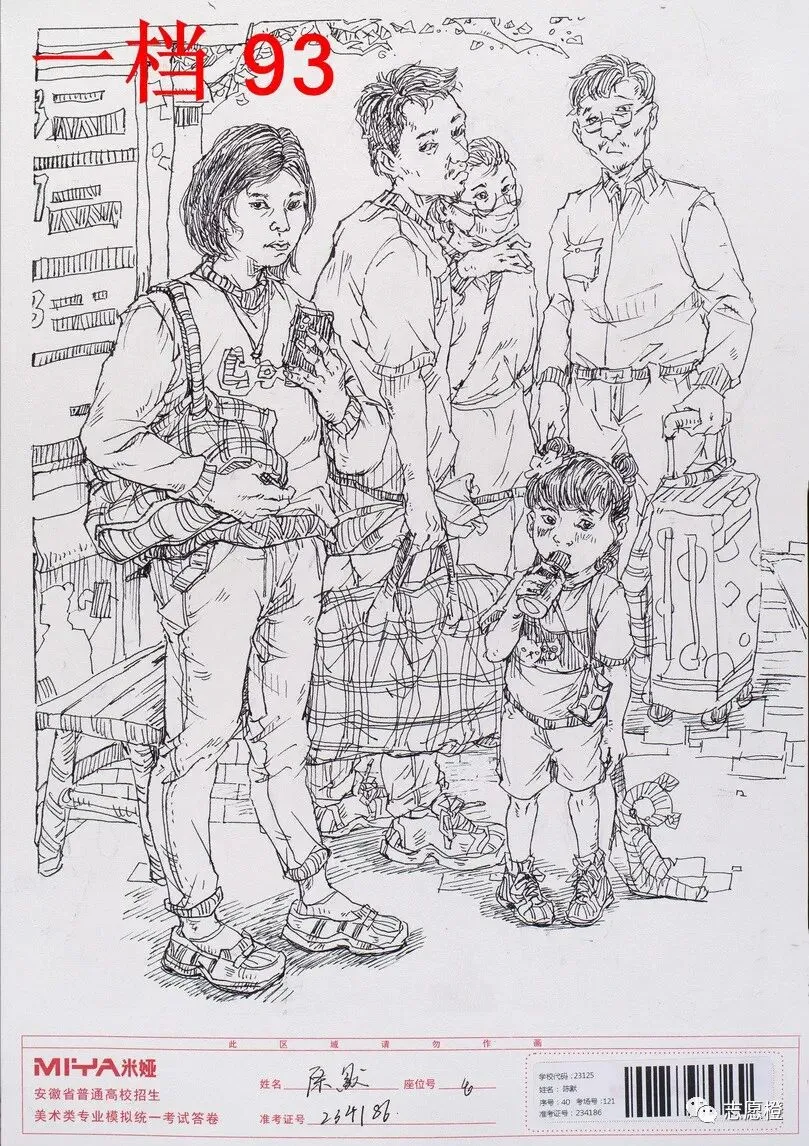 【安徽省】2024届美术模拟考试!速写还有很大进步空间!附高分卷点评! 第195张