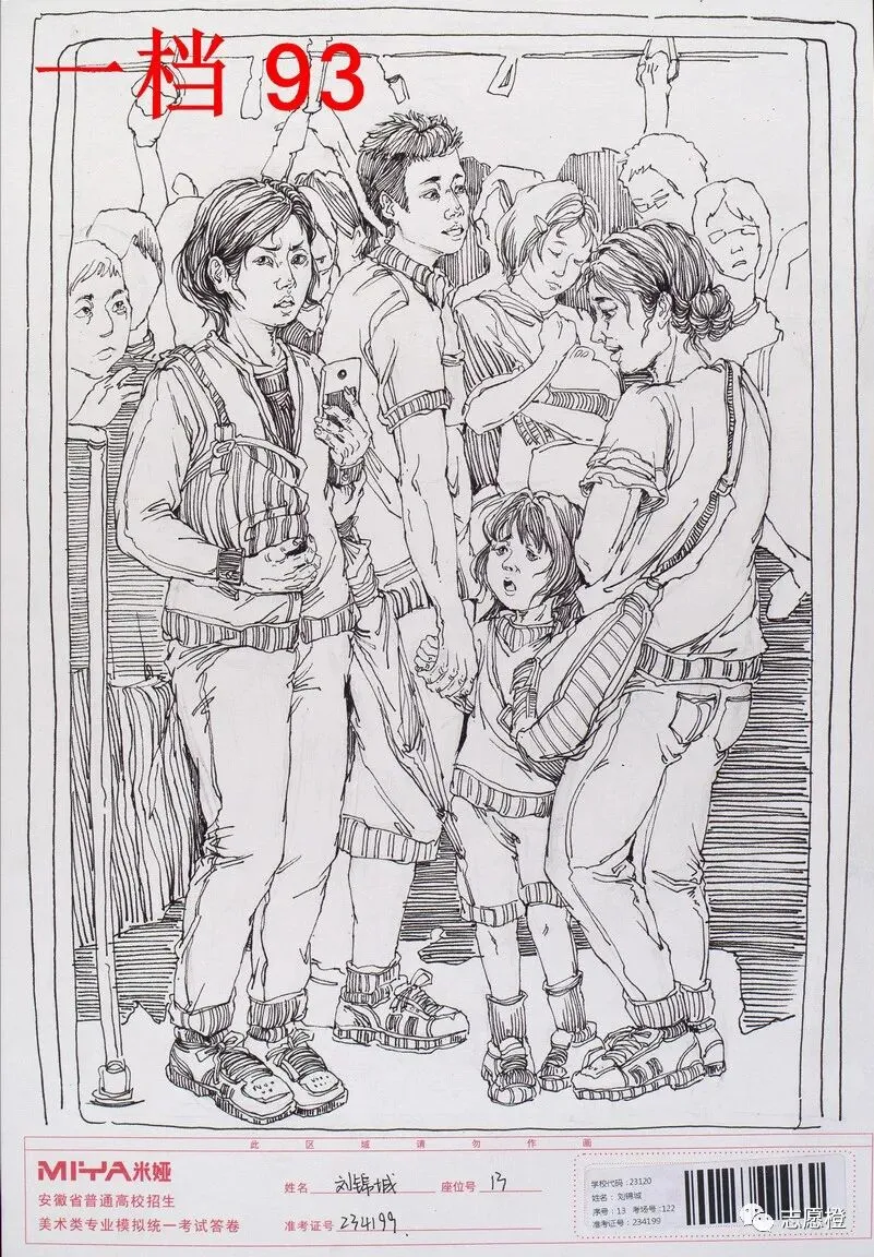 【安徽省】2024届美术模拟考试!速写还有很大进步空间!附高分卷点评! 第198张
