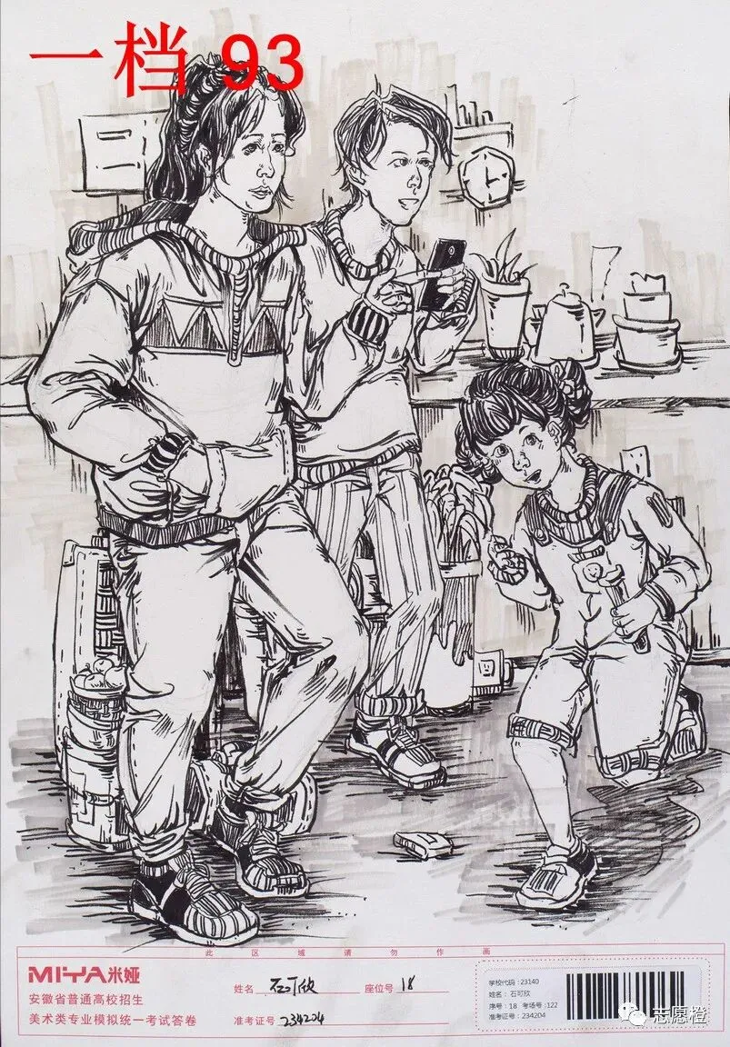 【安徽省】2024届美术模拟考试!速写还有很大进步空间!附高分卷点评! 第199张