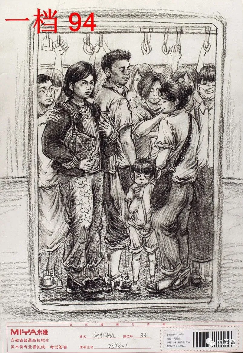 【安徽省】2024届美术模拟考试!速写还有很大进步空间!附高分卷点评! 第209张