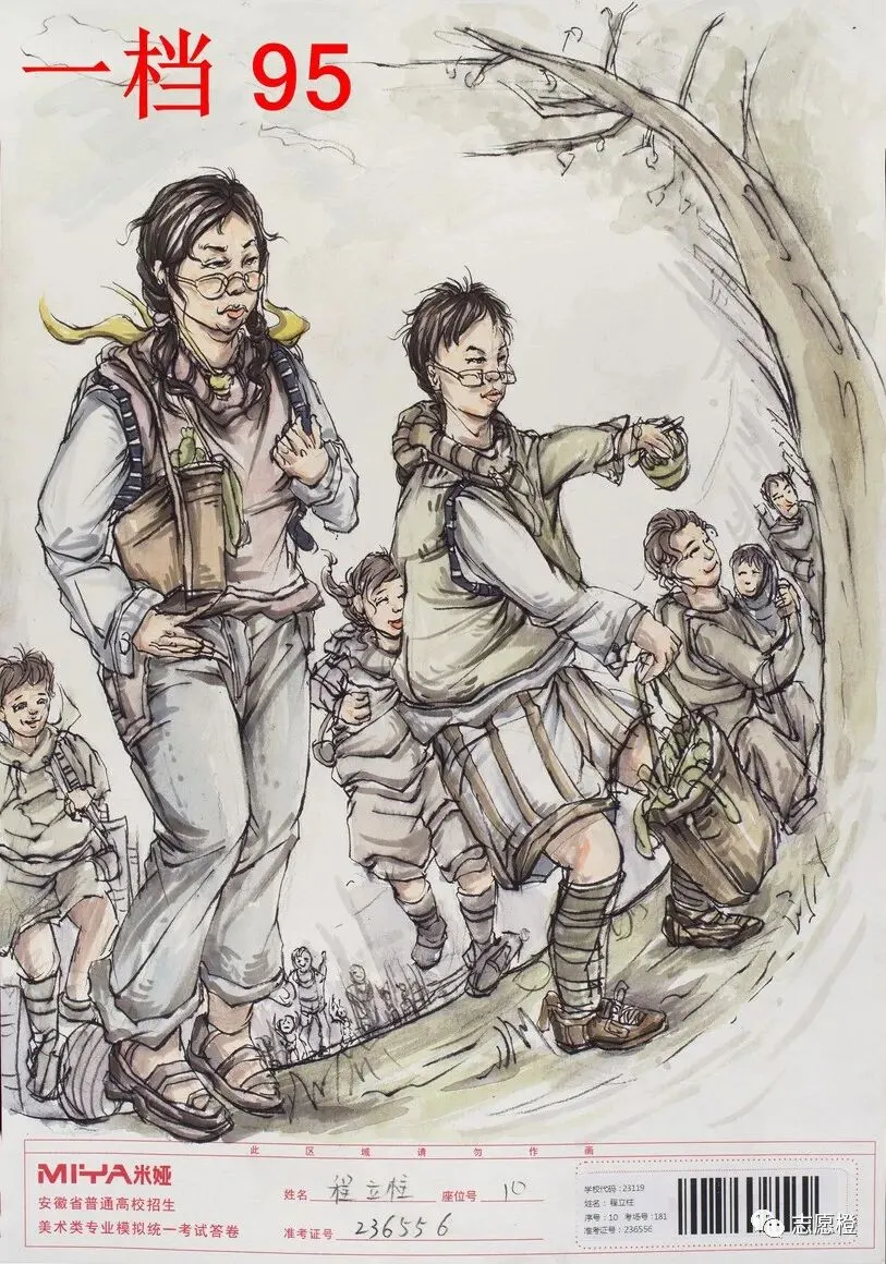 【安徽省】2024届美术模拟考试!速写还有很大进步空间!附高分卷点评! 第212张