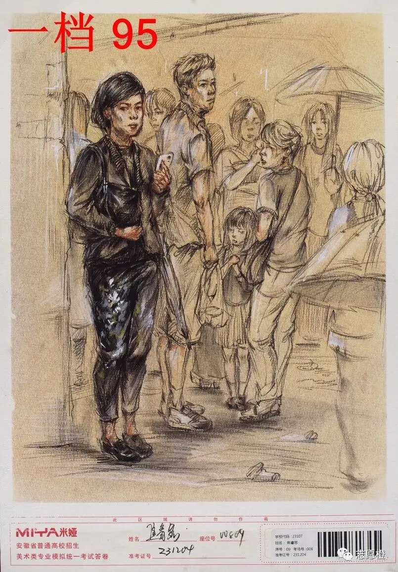 【安徽省】2024届美术模拟考试!速写还有很大进步空间!附高分卷点评! 第213张