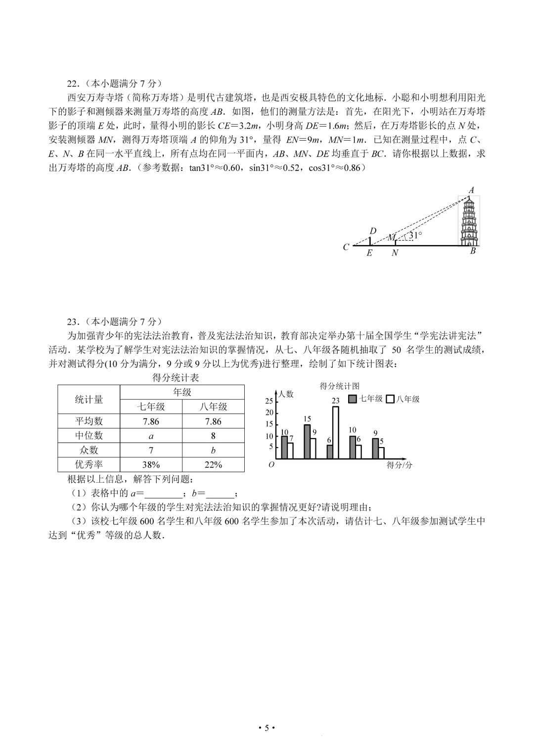 2026九年级.高新一中三模试卷原卷 第5张