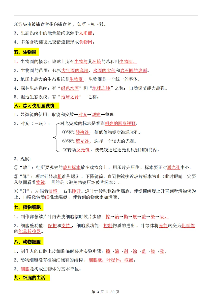 八年级生物中考丨2026 初中生物会考考点梳理(背诵版) 第2张