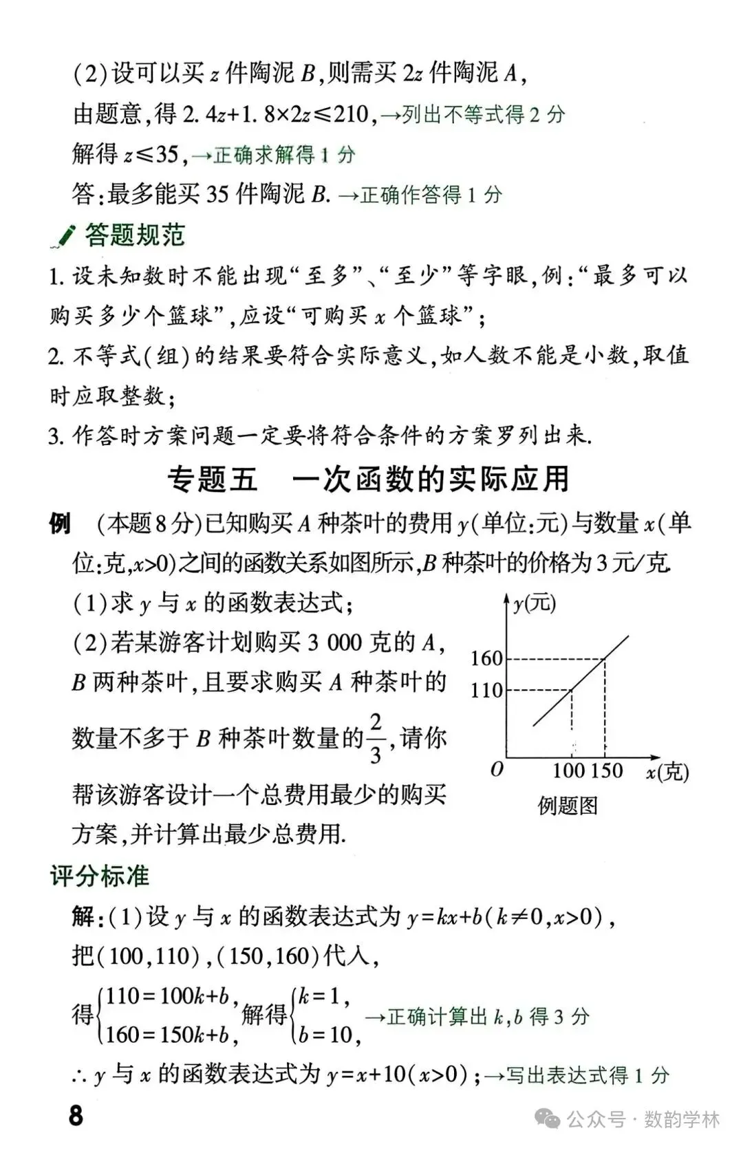 中考数学真题答题规范及评分标准 第8张