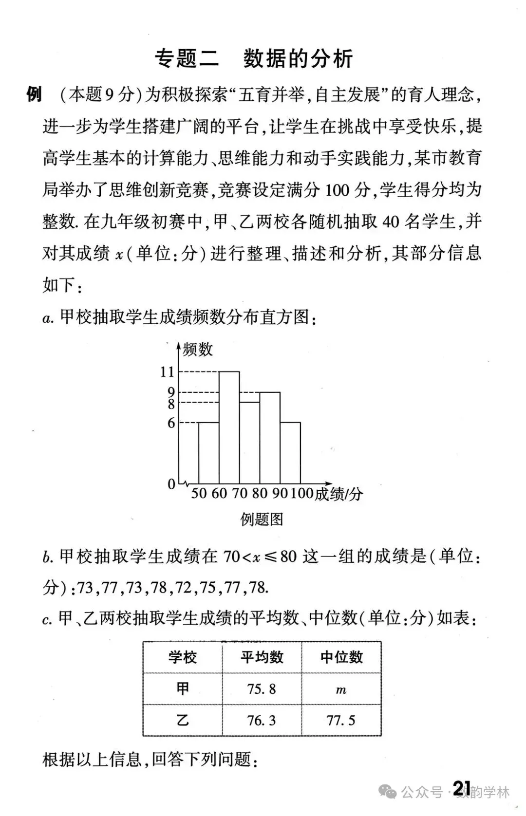 中考数学真题答题规范及评分标准 第21张
