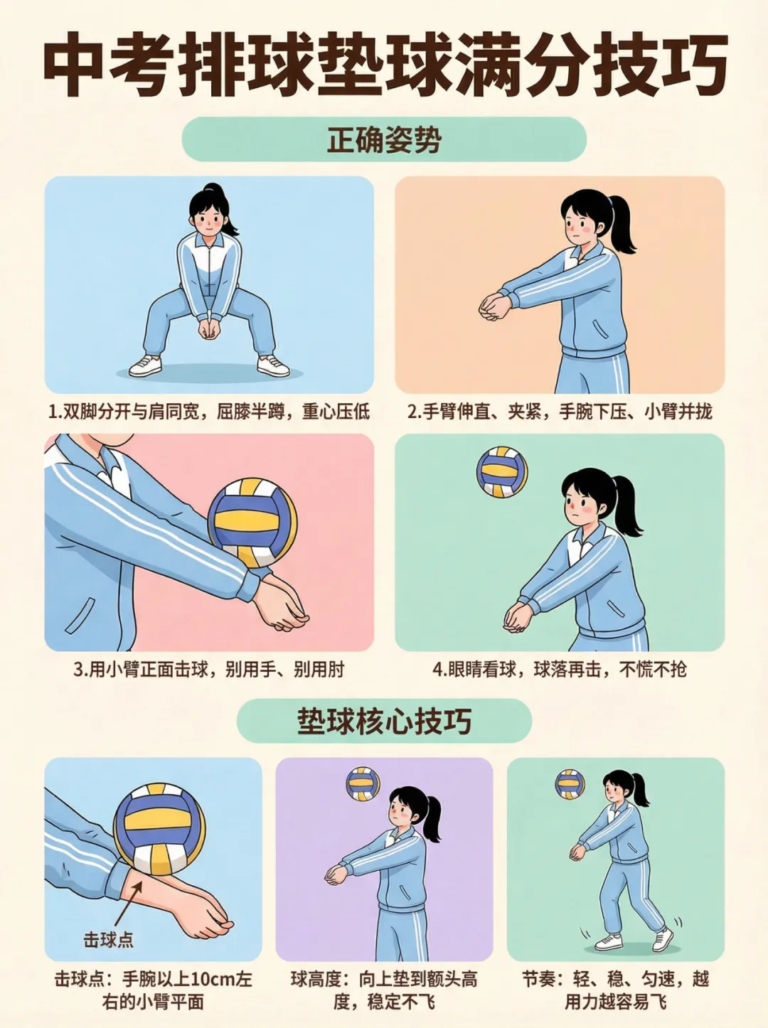 上海中考体育冲刺指南 | 排球高分训练全攻略 第2张