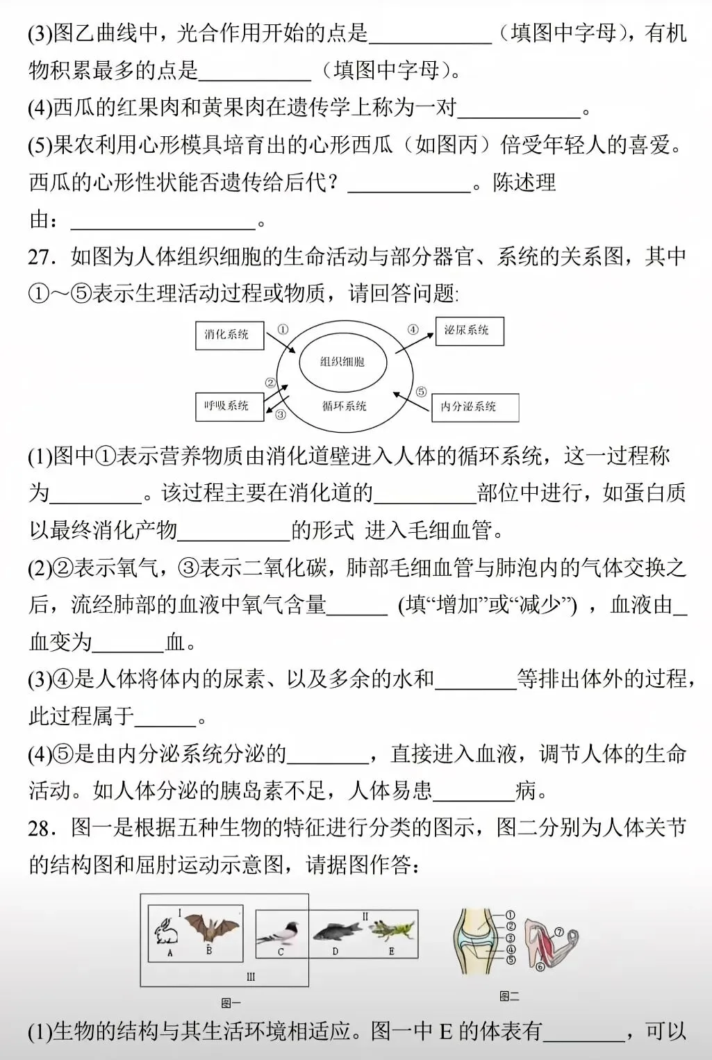 模拟试卷:八年级生物会考模拟卷|各版本通用 第8张
