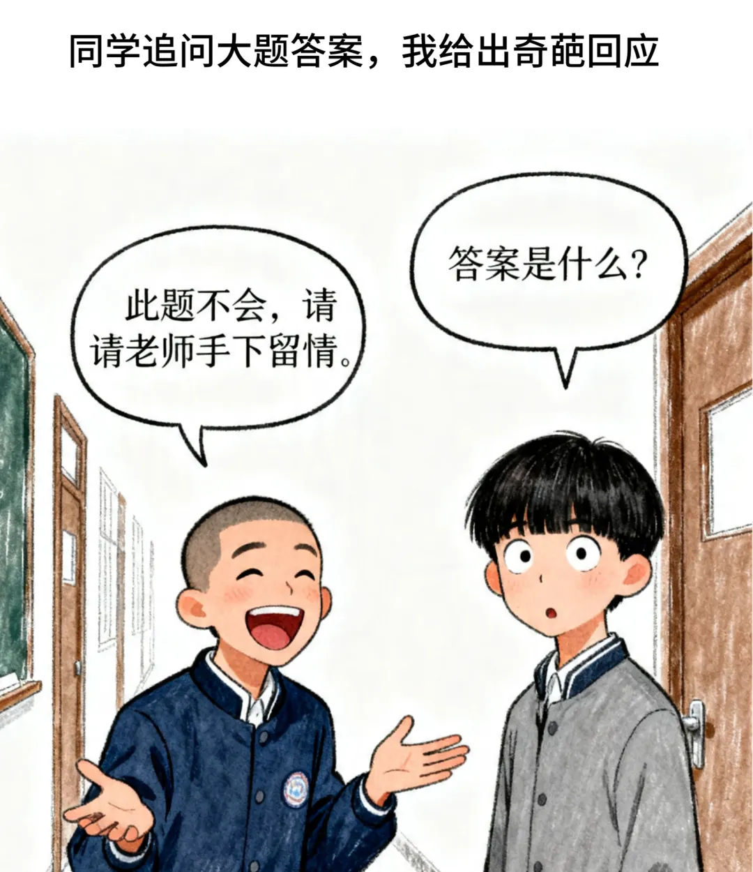 趣味漫画:试卷最后一大题的答案! 第2张