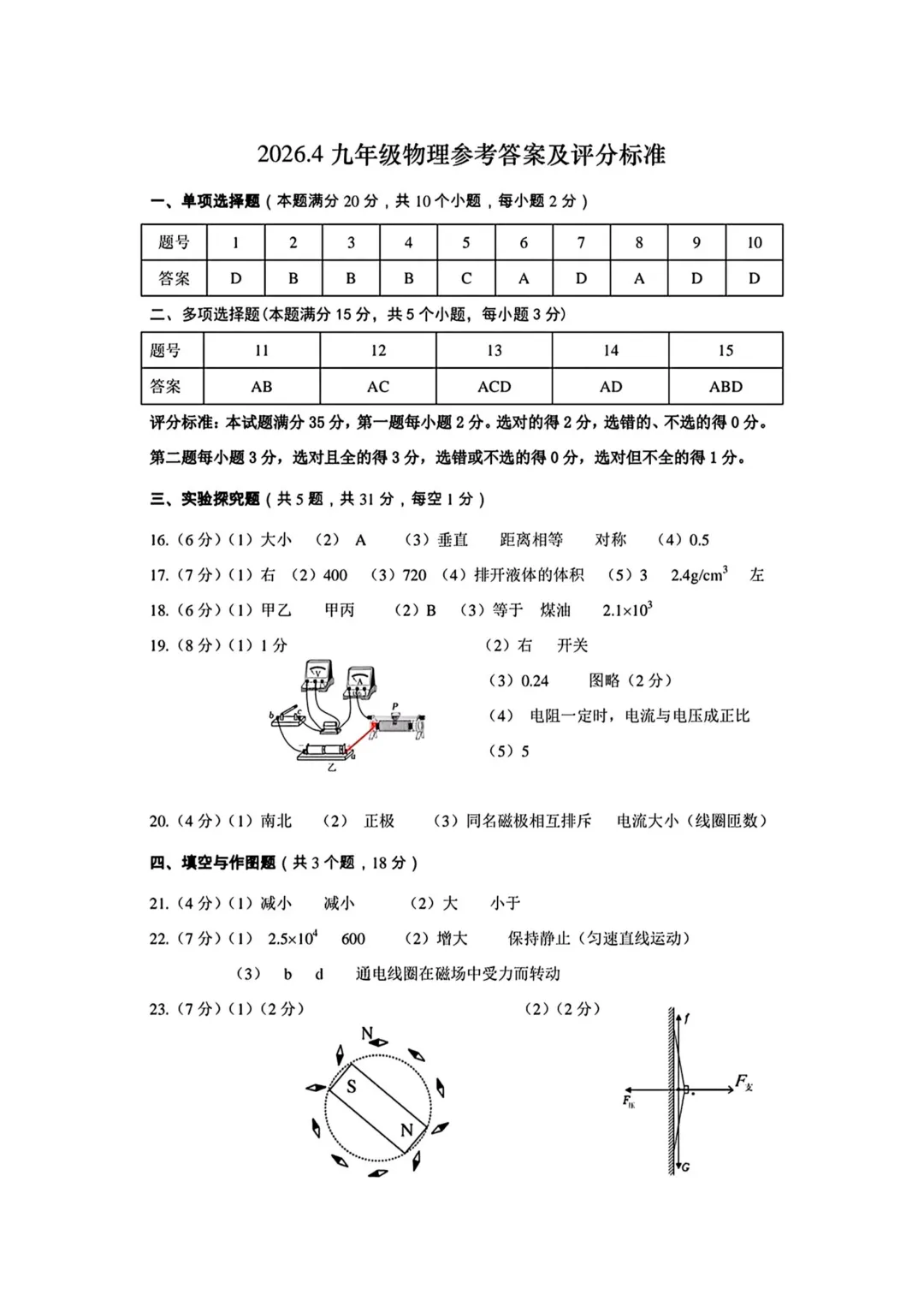一模真题-2026山东青岛市黄岛区中考一模物理试卷真题(完整版 + 答案) 第14张