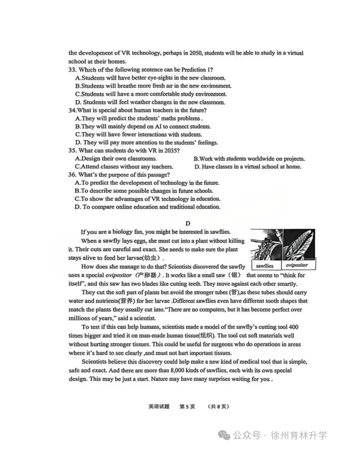 2026年徐州中考县区一模全科试卷+答案(2026.4) 第12张