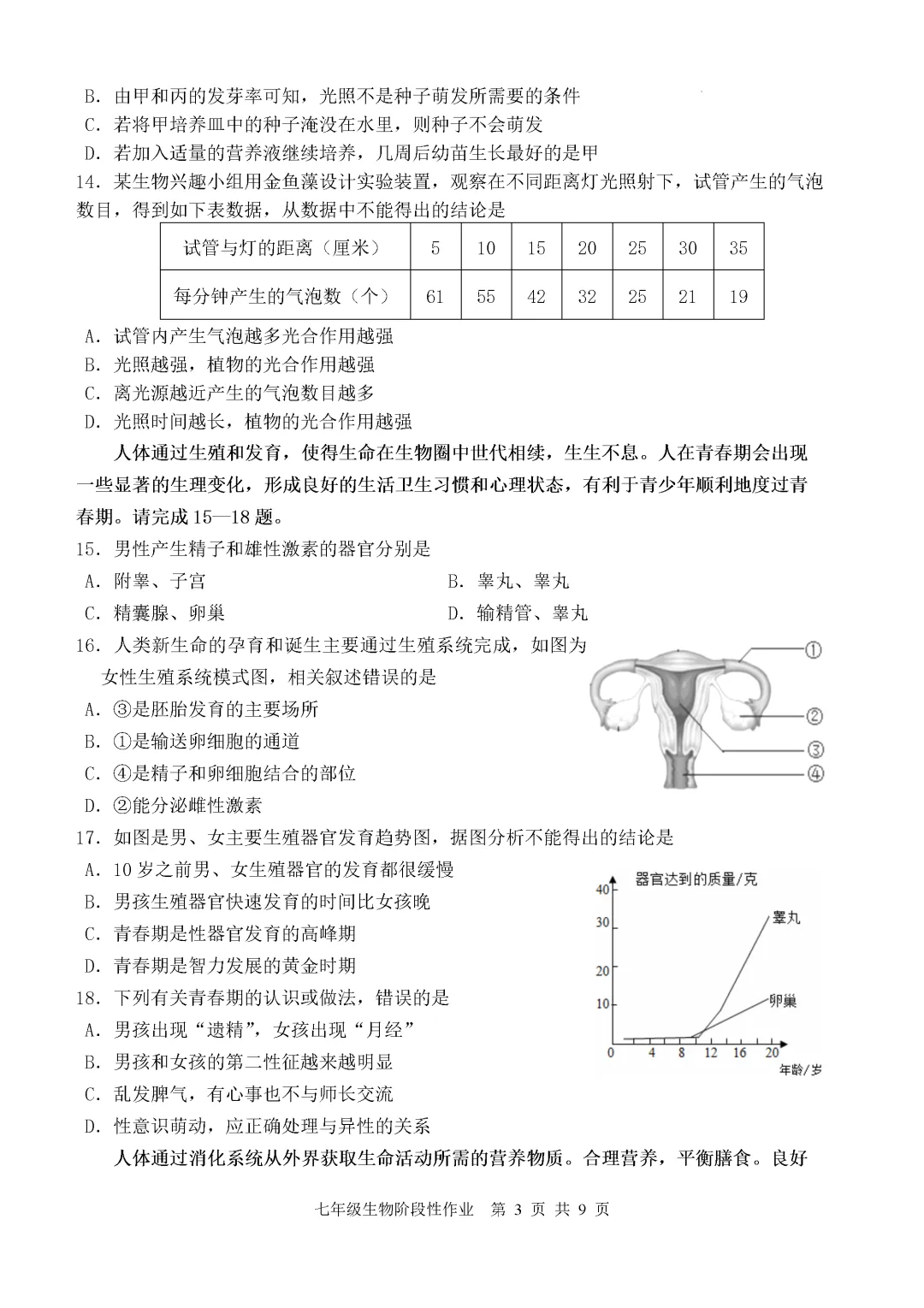 期中真题-2025 年临沂沂水县初一下学期期中生物试题(完整版 + 答案) 第6张