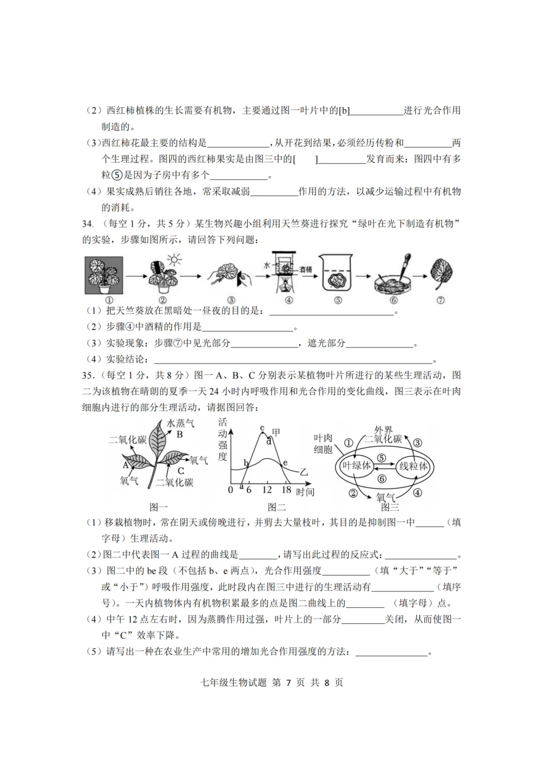 期中真题-2025 年临沂莒南县初一下学期期中生物试题(完整版 + 答案) 第10张