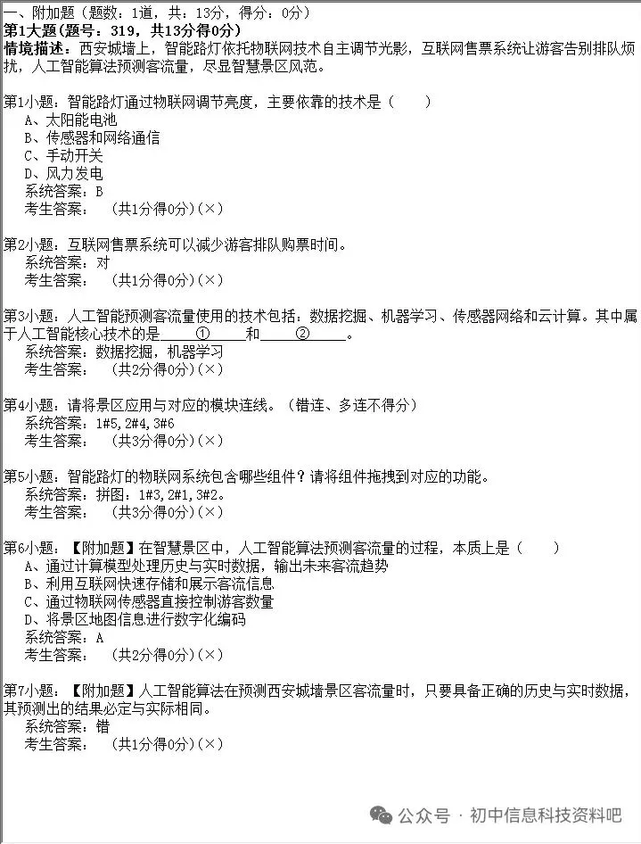 2026年陕西省初中信息科技学业考试题库模拟真题(四) 第8张