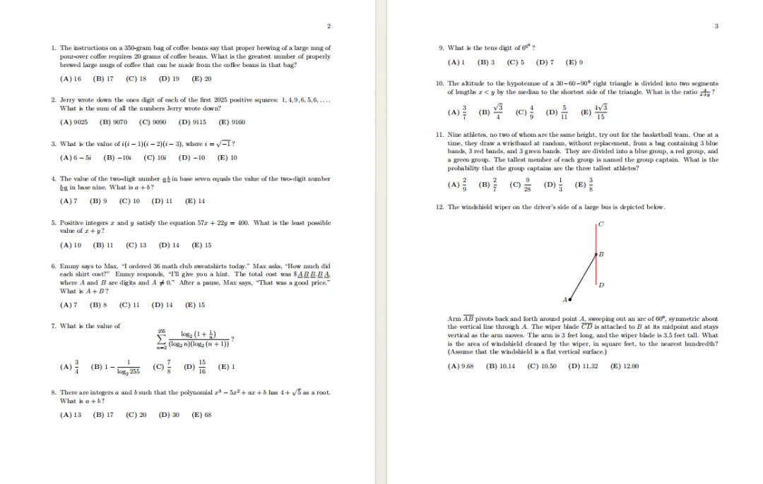 别瞎找了!AMC10数学竞赛近10年真题+解析,电子版直接领,可打印! 第2张