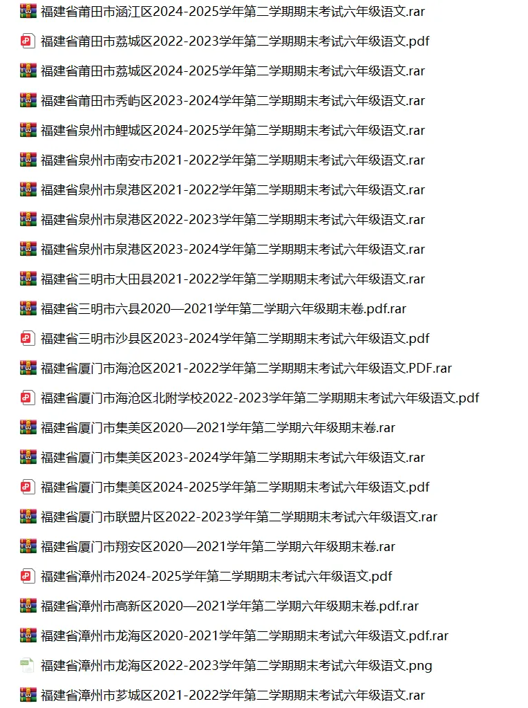 福建省小学语文六年级下学期历年期末真题试卷汇编 | 可下载打印 第3张