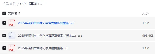 2025 深圳中考化学真题试卷 完整版含解析|高清可下载 第3张
