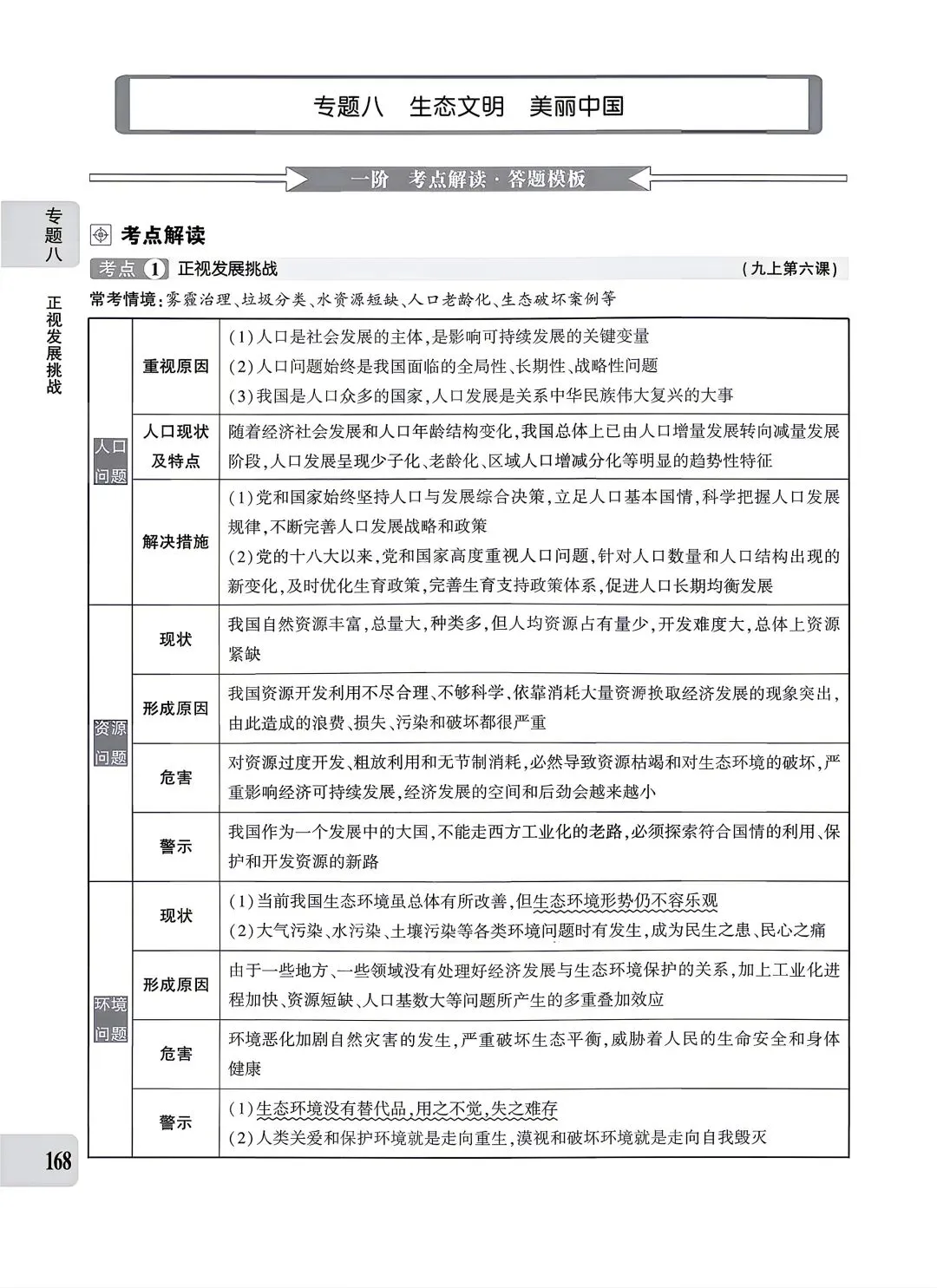 【道法】中考专题八:生态文明 第1张
