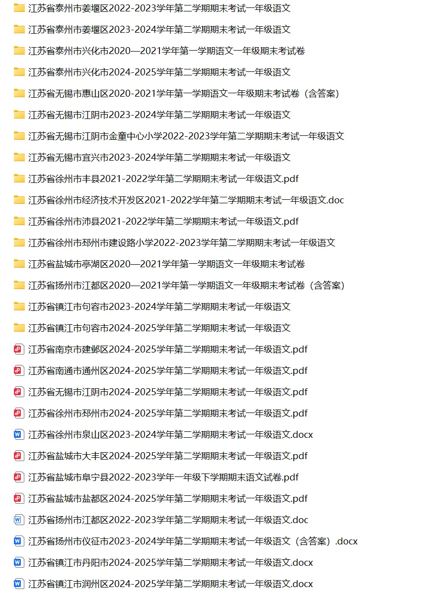 江苏省小学语文一年级下学期历年期末真题试卷汇编 | 可下载打印 第3张