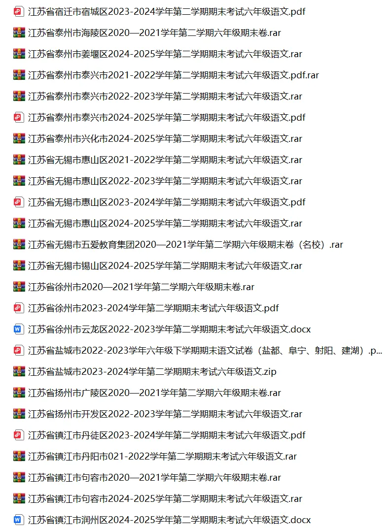 江苏省小学语文六年级下学期历年期末真题试卷汇编 | 可下载打印 第3张