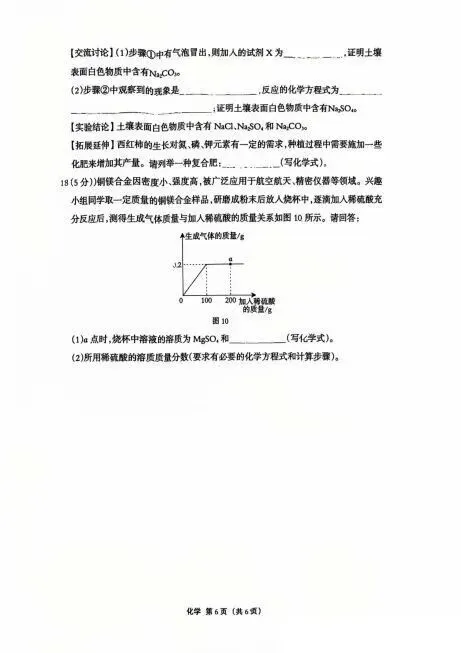2026年廊坊市广阳区中考一模化学试卷 第6张