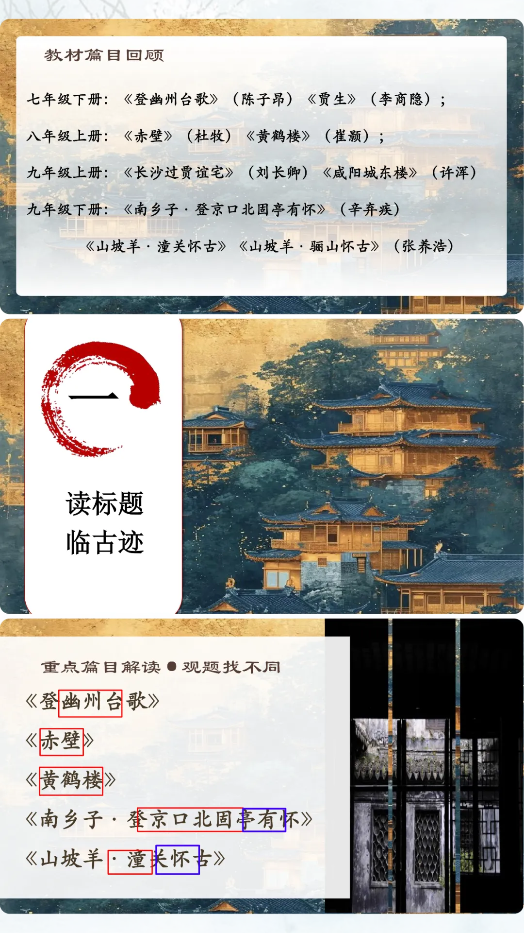 中考复习咏史怀古诗歌整合复习 第2张