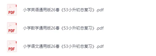 26春小升初(语数英)专题训练/真题检测/知识总结总复习 第1张