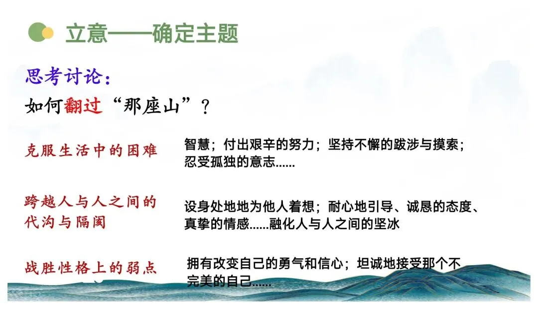 中考记叙文写作这样上思路清晰(以《翻过那座山》为模版) 第11张