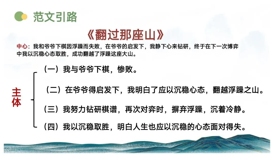 中考记叙文写作这样上思路清晰(以《翻过那座山》为模版) 第25张