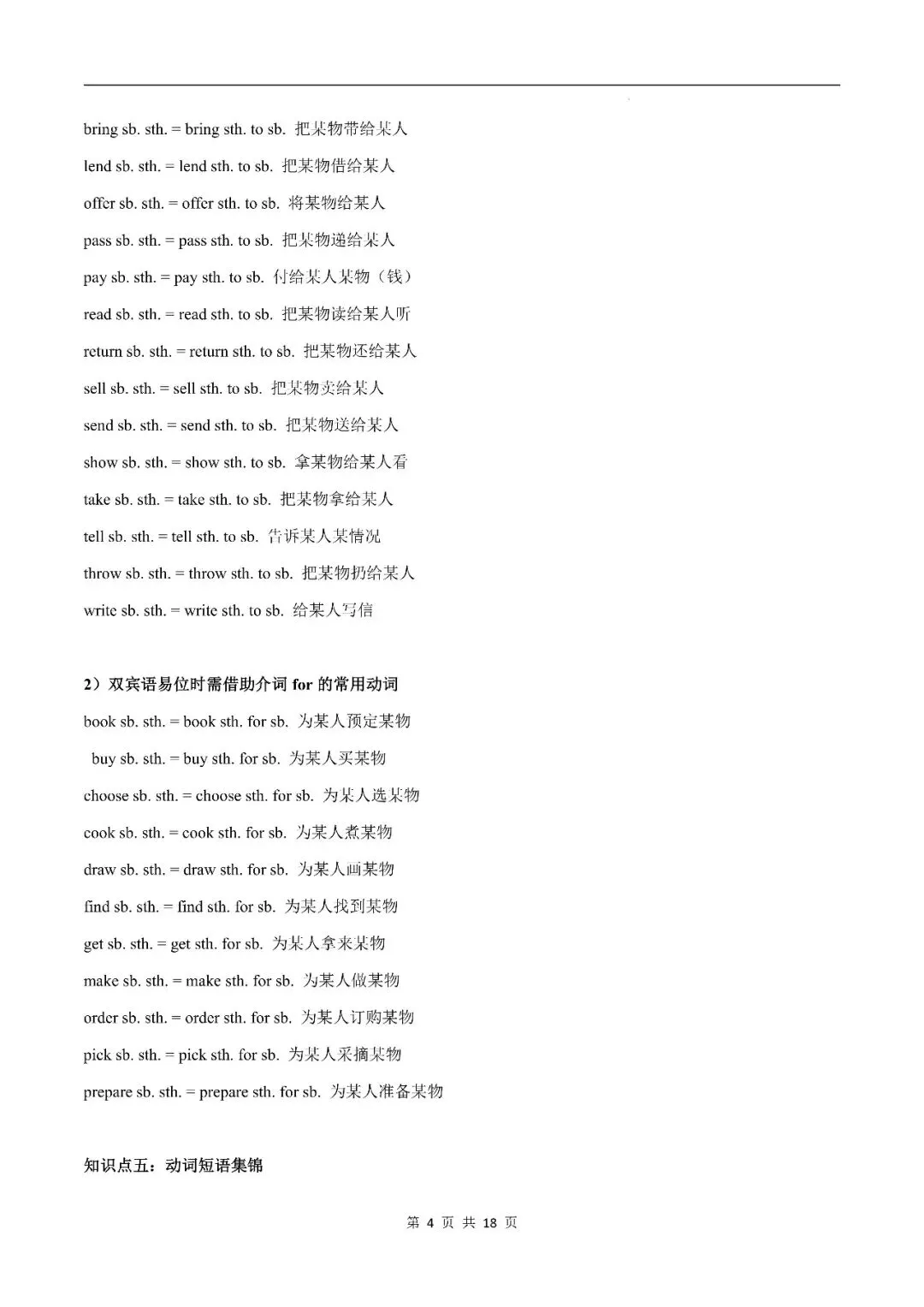 中考英语丨固定搭配归纳及配套练习 第4张