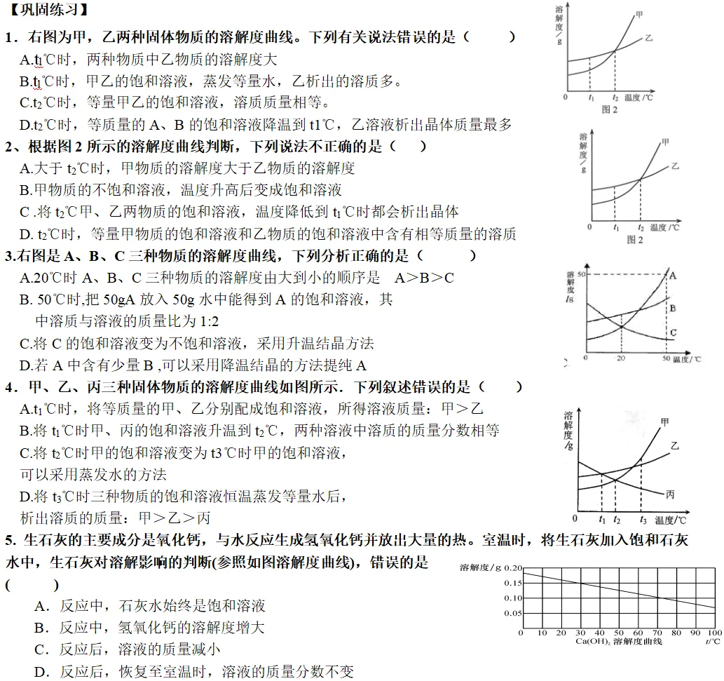 中考专题复习(溶液) 第3张