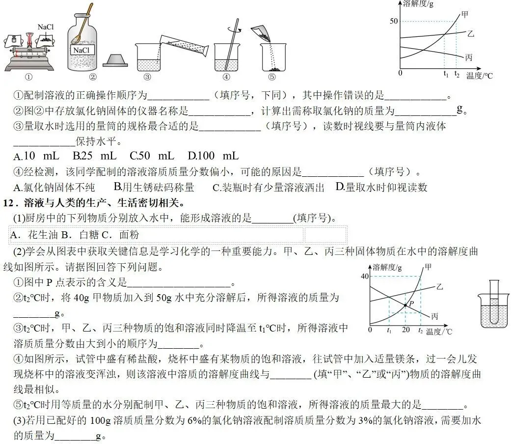 中考专题复习(溶液) 第6张
