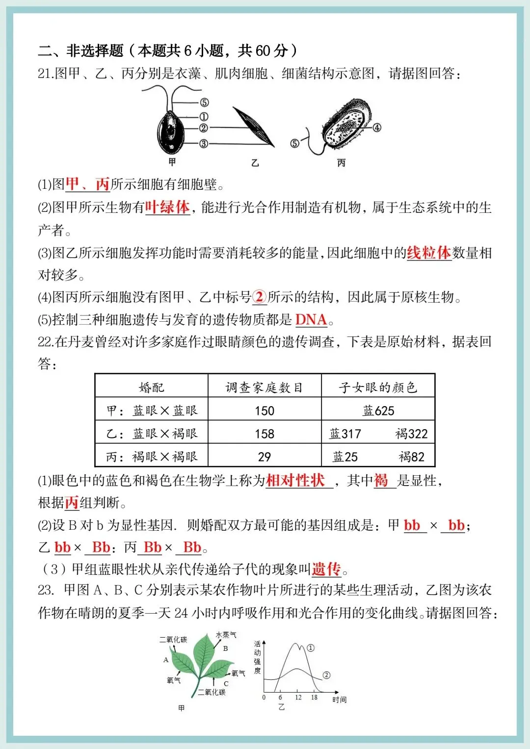 2026春八年级下册生物会考押题试卷(全国通用),电子版可打印! 第7张
