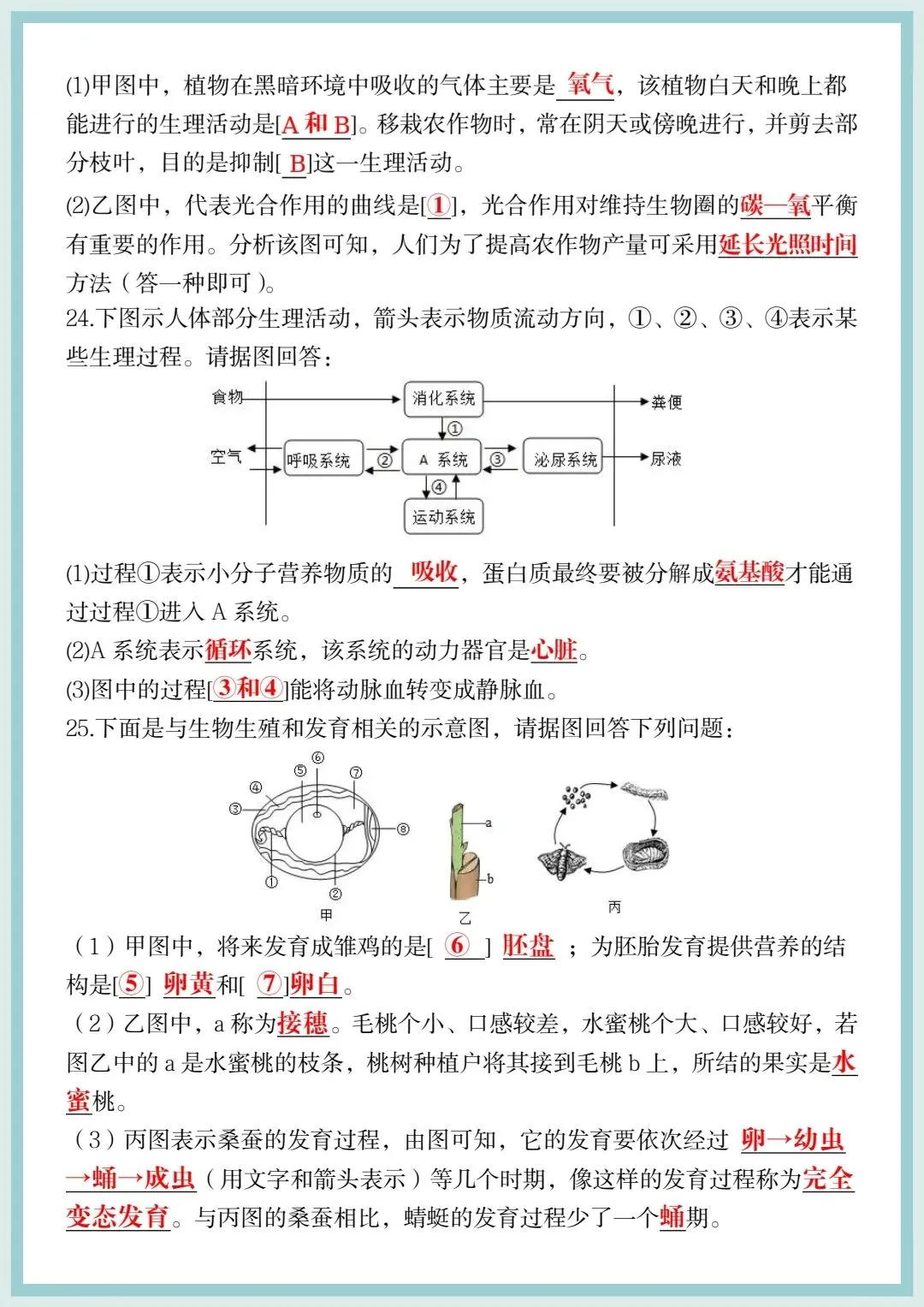 2026春八年级下册生物会考押题试卷(全国通用),电子版可打印! 第8张
