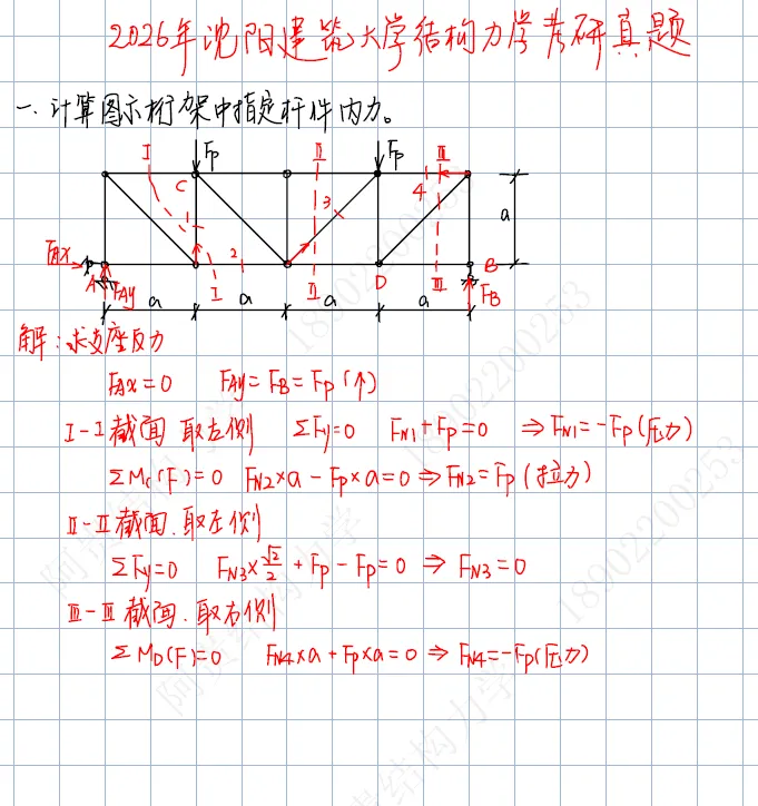 沈阳建筑大学2026年结构力学考研真题及答案 第2张