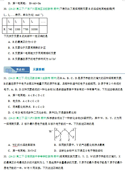 2026新人教版:高二化学下学期期中真题分类汇编专题突破,打印一份吃透了,期中考试拿高分! 第9张