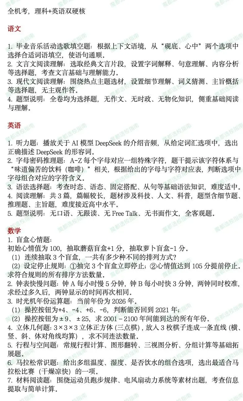 真题复盘+考试安排汇总!2026年上海“三公”招生面谈情况如何? 第6张