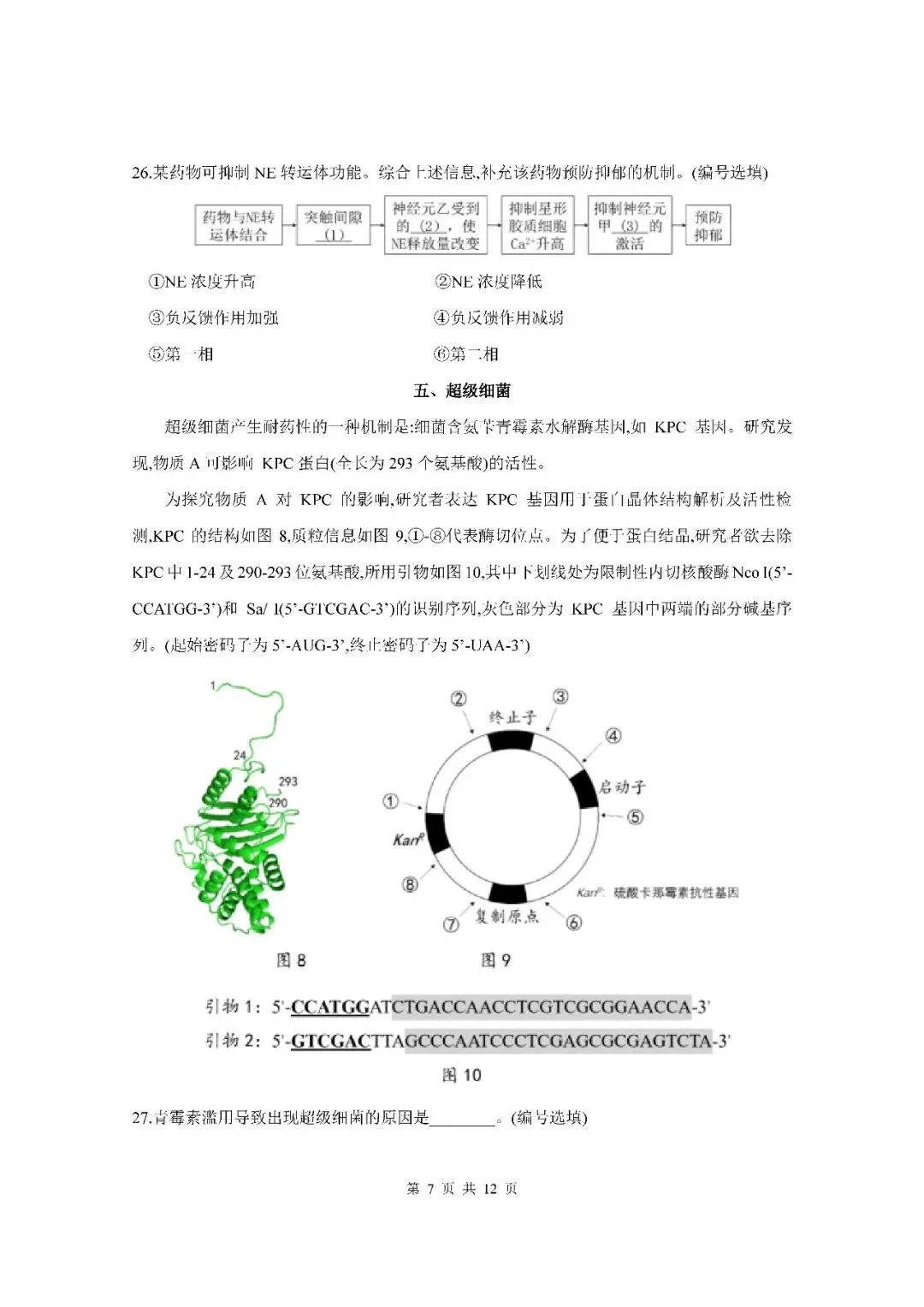 2026届上海市松江区高三二模生物试卷(含答案) 第7张