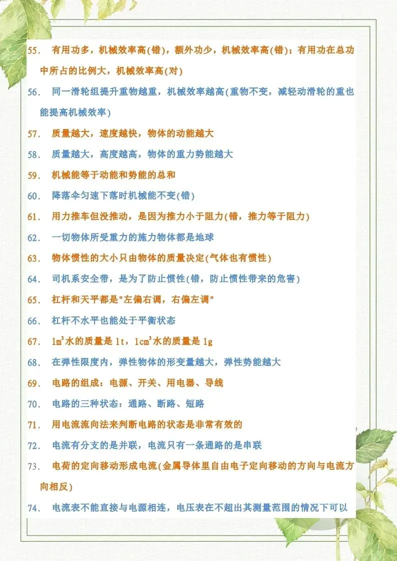 中考物理各章节知识点考点分析 第5张