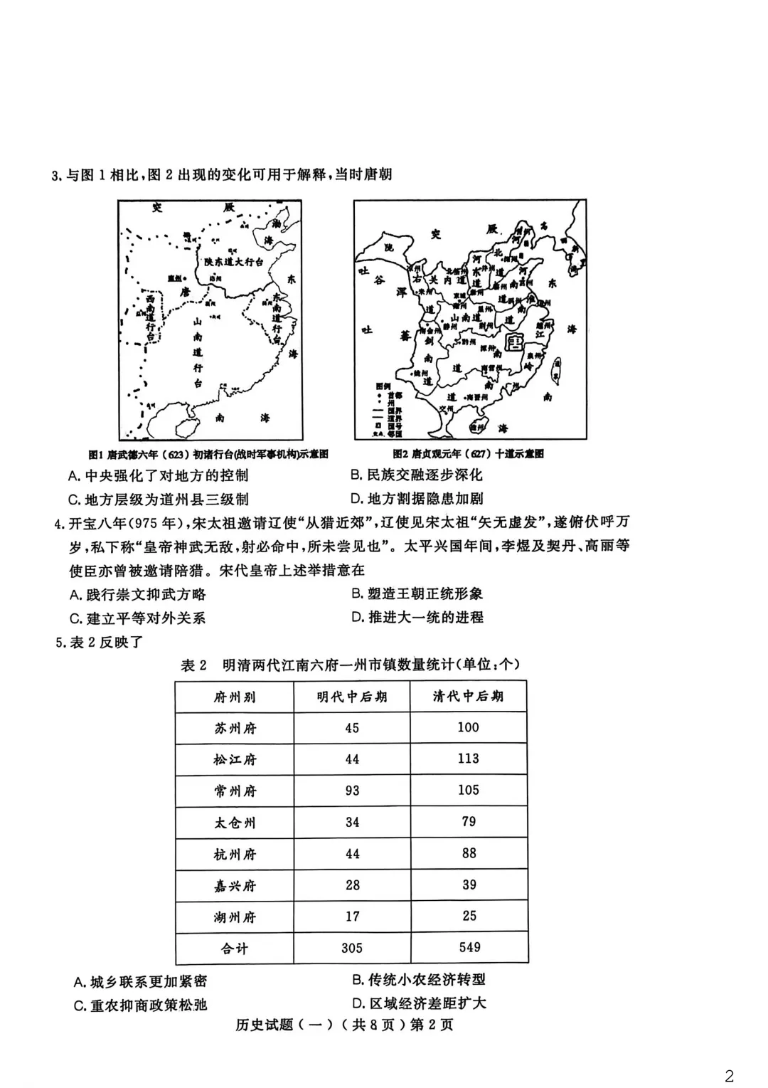 【聊城市2026年普通高中学业水平等级考试模拟卷 历史 第3张