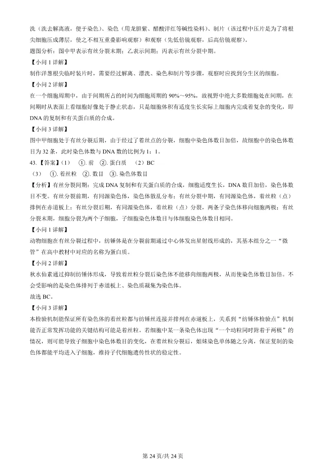 2024北京顺义高一上册期末生物试卷(有答案)【可下载】 第24张