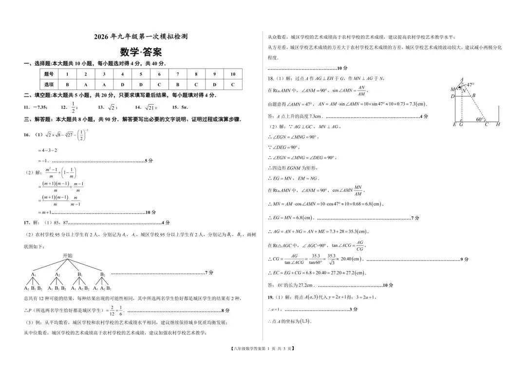 德州市一模【仅次于中考】? 第7张